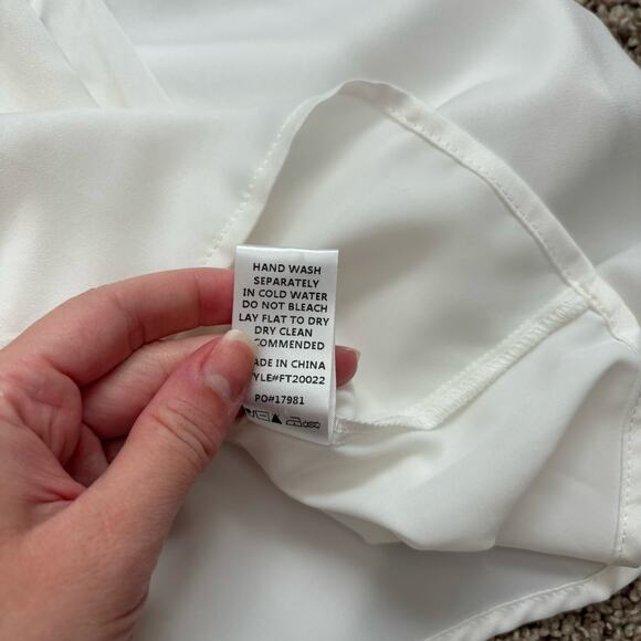 NWT Fate White Tweed Button Down Shirt Blouse Sz S Office Career - Picture 9 of 10